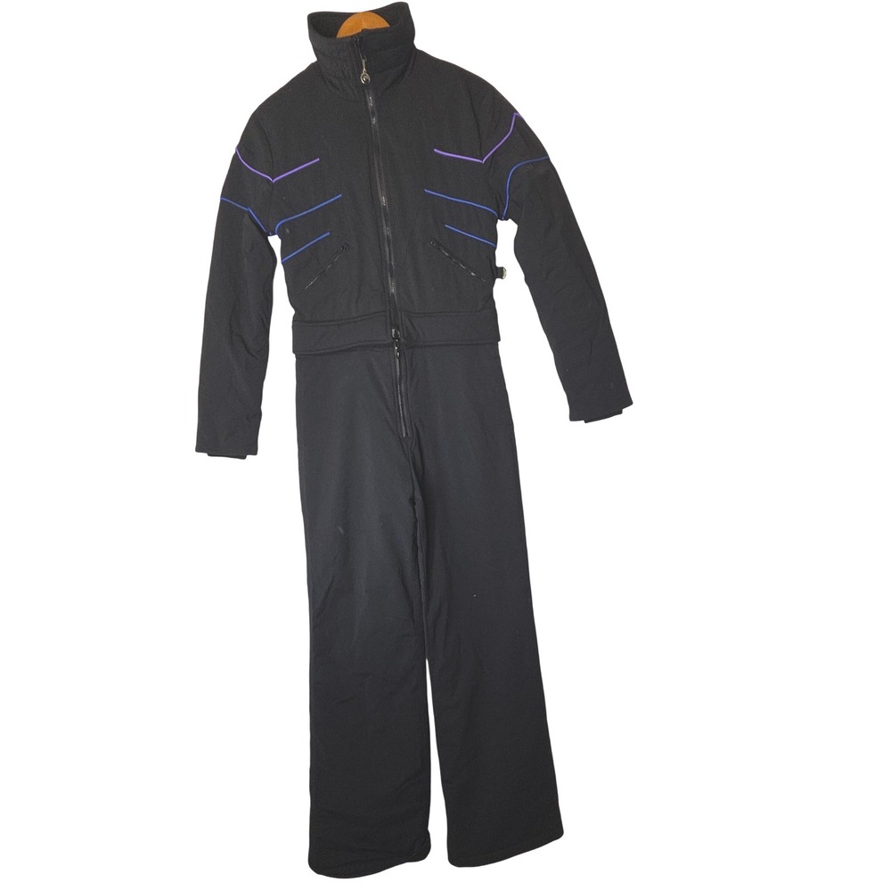 Obermeyer‎ Roberta Ski Suit One Piece Black Purple Blue Accent Ladies M12